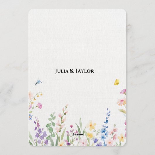 Soft Multicolor Floral Invitation Einladung (Rückseite)