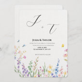 Soft Multicolor Floral Invitation Einladung (Vorne/Hinten)