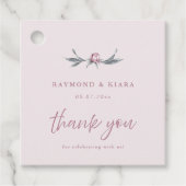 Soft Mute Dusty Pink Peony Wedding Geschenkanhänger (Vorderseite)