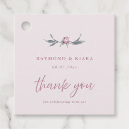 Soft Mute Dusty Pink Peony Wedding Geschenkanhänger