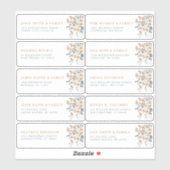 Soft Mute Earthy Tone Floral Gastadresse Aufkleber (Blatt)