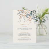 Soft Mute Earthy Tone Floral Water Wedding Begleitkarte (Stehend Vorderseite)