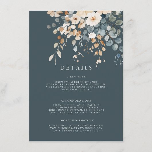 Soft Mute Earthy Tone Floral Water Wedding Begleitkarte (Vorderseite)