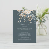 Soft Mute Earthy Tone Floral Water Wedding Begleitkarte (Stehend Vorderseite)