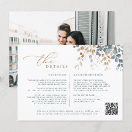 Soft Mute Earthy Tone Floral Water Wedding Begleitkarte