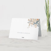 Soft Mute Earthy Tone Floral Water Wedding Dankeskarte (Rückseite)