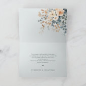 Soft Mute Earthy Tone Floral Water Wedding Dankeskarte (Innenseite)