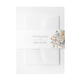 Soft Mute Earthy Tone Floral Water Wedding Einladungsbanderole