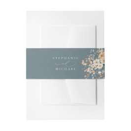 Soft Mute Earthy Tone Floral Water Wedding Einladungsbanderole