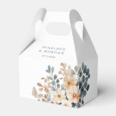 Soft Mute Earthy Tone Floral Water Wedding Geschenkschachtel (Rückseite)