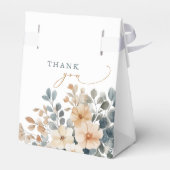 Soft Mute Earthy Tone Floral Water Wedding Geschenkschachtel (Rückseite)