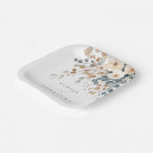 Soft Mute Earthy Tone Floral Water Wedding Pappteller (Gewinkelt)