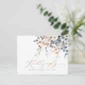 Soft Mute Earthy Tone Floral Water Wedding Postkarte (Stehend Vorderseite)