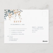 Soft Mute Earthy Tone Floral Water Wedding Postkarte (Rückseite)