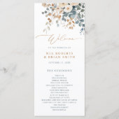 Soft Mute Earthy Tone Floral Water Wedding Programm (Vorderseite)