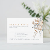 Soft Mute Earthy Tone Floral Water Wedding RSVP Karte (Stehend Vorderseite)