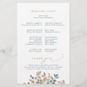Soft Mute Earthy Tone Floral Wedding Program (Rückseite)