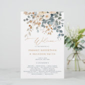 Soft Mute Earthy Tone Floral Wedding Program (Stehend Vorderseite)