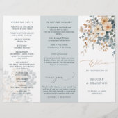 Soft Mute Earthy Tone Floral Wedding Program (Vorderseite)