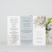 Soft Mute Earthy Tone Floral Wedding Program (Stehend Vorderseite)