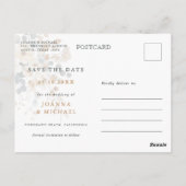 Soft Mute Erthy Tone Save the Date floral Postkarte (Rückseite)