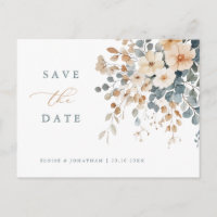 Soft Mute Erthy Tone Save the Date floral