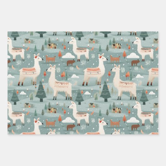 Soft Mute Scandi Inspiriert Weihnachten Geschenkpapier Set (Vorderseite)