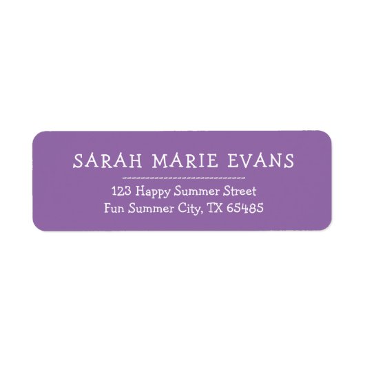 Soft Muted Lavender Stylish Return Address Labels (Vorne)