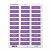 Soft Muted Lavender Stylish Return Address Labels (Vorne)