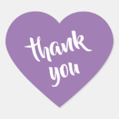 Soft Muted Lavender Thank You Heart Sticker (Vorderseite)