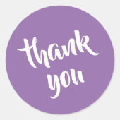 Soft Muted Lavender Thank You  Round Sticker (Vorderseite)