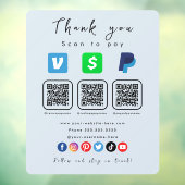 Soft Navy Multi QR Code Paypal Venmo Cash App Fensteraufkleber (Blatt 3)