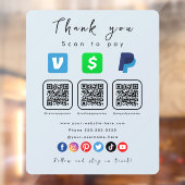 Soft Navy Multi QR Code Paypal Venmo Cash App Fensteraufkleber (Blatt 2)