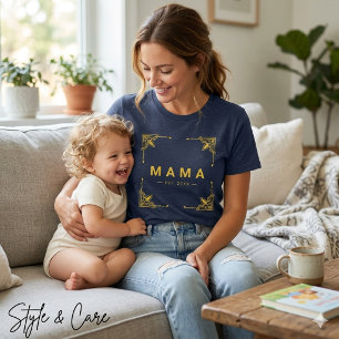 Soft Navy Tri-Blend Mama T - Shirt mit Sleek Style