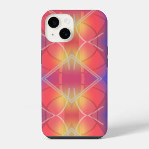 Soft Neon Layered Abstract Design iPhone 14 Hülle