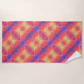 Soft Neon Layered Abstract Design Strandtuch (Vorderseite)