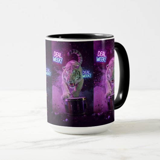 Soft Neon Strength – Tiger Mug Tasse (VorderseiteRechts)