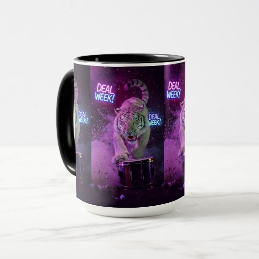 Soft Neon Strength – Tiger Mug Tasse (Vorderseite Links)