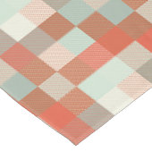 Soft neuronale Frosty Green und Warme Orange Check Tischdecke (Schrägansicht)