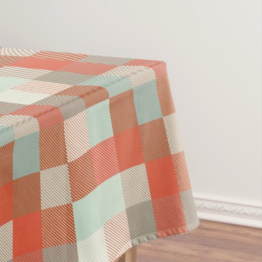 Soft neuronale Frosty Green und Warme Orange Check Tischdecke (Beispiel)