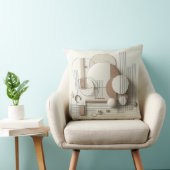 Soft Neutral 3D Geometry Kissen (Stuhl )