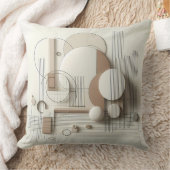 Soft Neutral 3D Geometry Kissen (Decke)