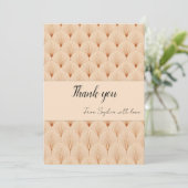 Soft Neutral Art Deco Thank You Card (Custom Text) Dankeskarte (Stehend Vorderseite)