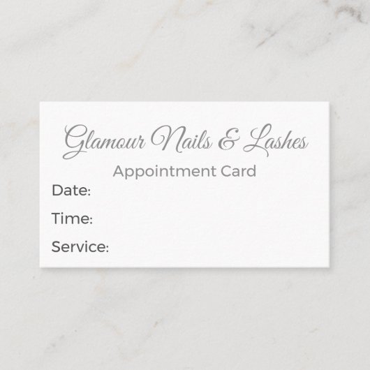 Soft Neutral Beauty Salon/Wellness Parlor  Terminkarte (Vorderseite)