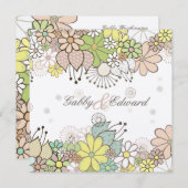 Soft Neutral Blooms Hochzeitseinladung Einladung (Vorne/Hinten)