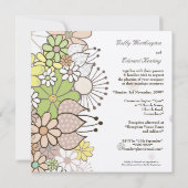 Soft Neutral Blooms Hochzeitseinladung Einladung (Rückseite)