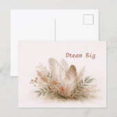 Soft Neutral Boho Feather Botanical Watercolor Postkarte (Vorne/Hinten)