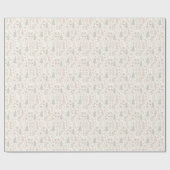 Soft Neutral Botanical Holiday Wrapping Paper Geschenkpapier (Flach)