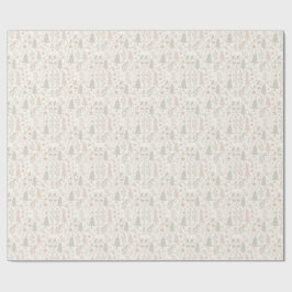 Soft Neutral Botanical Holiday Wrapping Paper Geschenkpapier