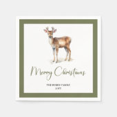 Soft Neutral Christmas Deer Personalized Napkins Serviette (Vorderseite)